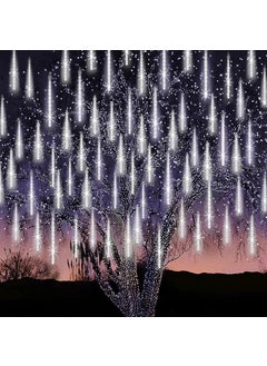 Litehom Litehom Rain Drop Lights LED Meteor Shower Lights 118 inch 8 Tubes 192leds Icicle Falling Lights for Diwali Lights for Decoration for Home Xmas Tree Christmas Decoration Outdoor Cool White  - Image 1