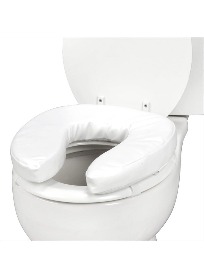 DMI Raised Toilet Seat Cushion Seat Cushion and Seat Cover to Add Extra Padding to the Toilet Seat while Relieving Pressure, Tear Resistant, FSA & HSA Eligible, 2 Inch Pad, White - Image 1