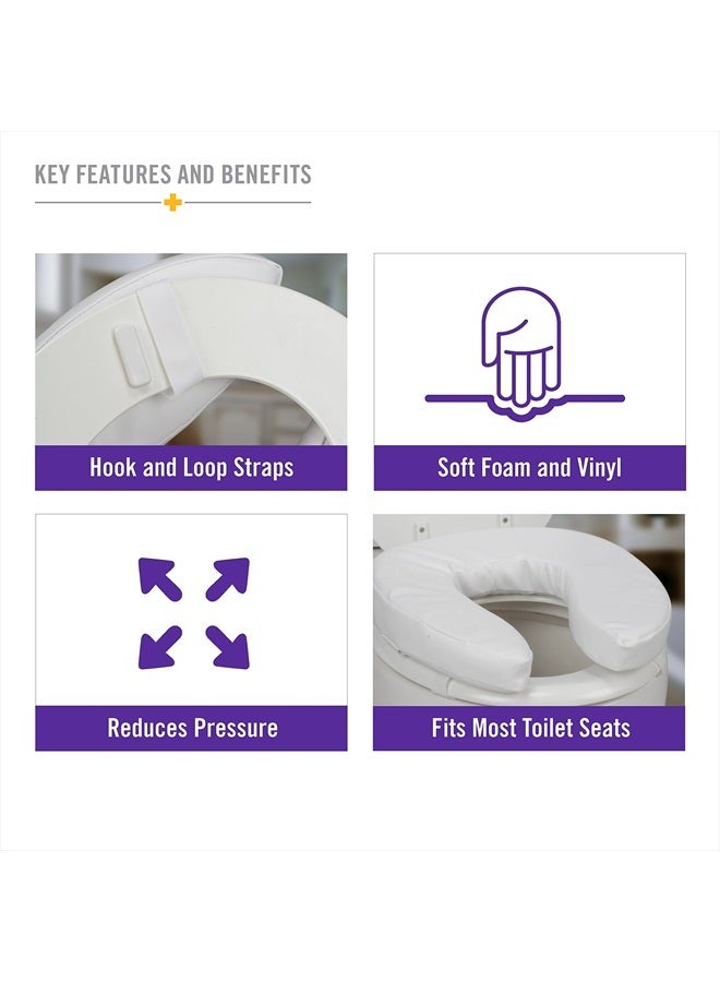 DMI Raised Toilet Seat Cushion Seat Cushion and Seat Cover to Add Extra Padding to the Toilet Seat while Relieving Pressure, Tear Resistant, FSA & HSA Eligible, 2 Inch Pad, White - Image 5
