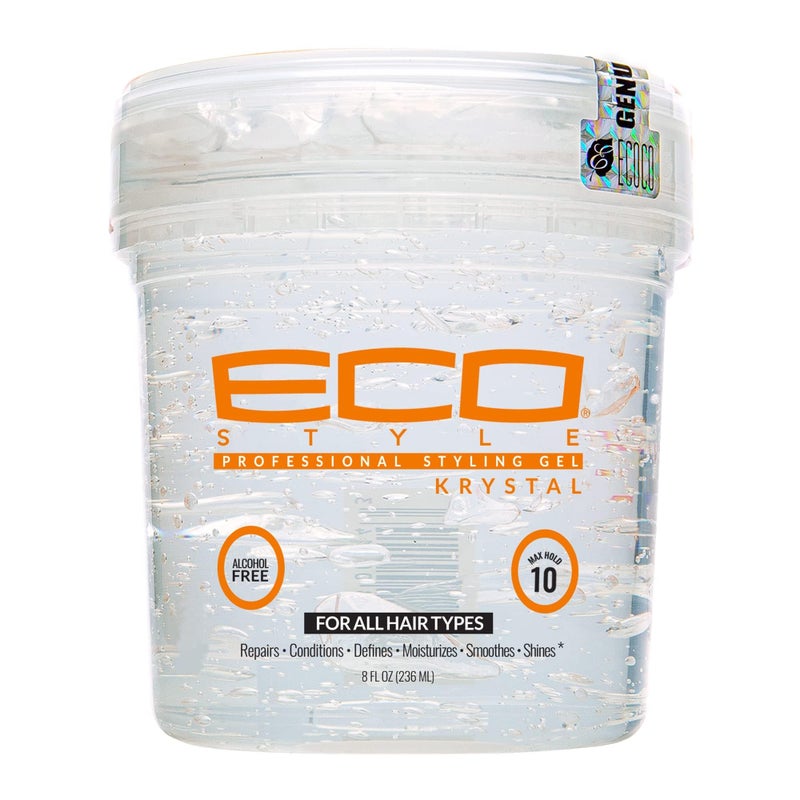 Eco Style Krystal Styling Gel - Adds Body and Shine to all Styles - Moisturizes and Maintains Healthy Hair - Strong, Weightless Hold - Ideal for any Hair Type and Color - Leaves No Residue - 8 oz - Image 1
