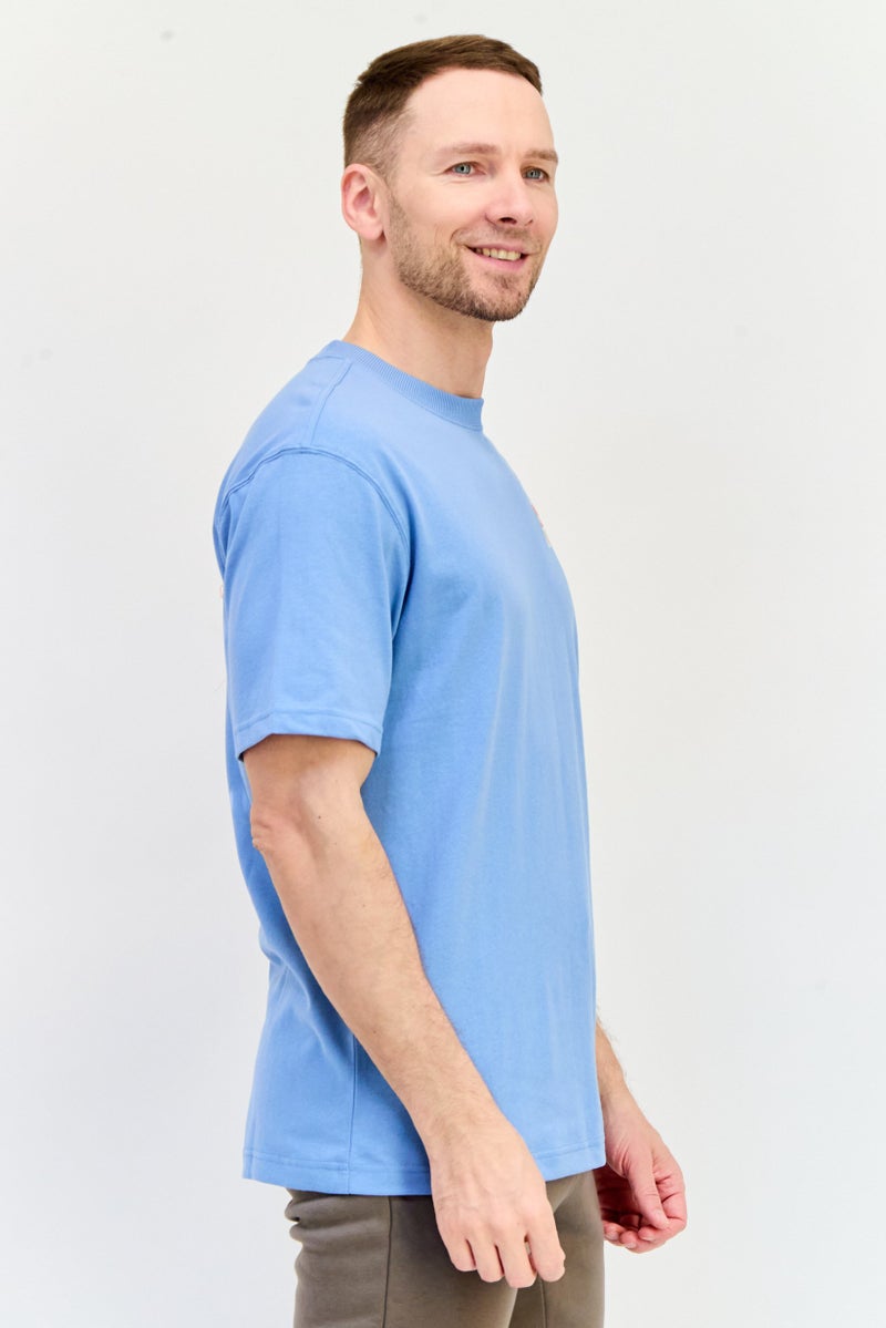 PUMA تي شيرت رياضي للرجال بأكمام قصيرة، أزرق زين - Image 3