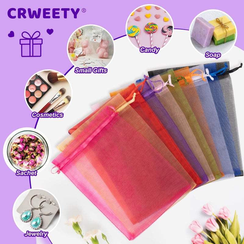 Crweety 50 Pcs 3x4 Inch Purple Organza Bags, Small Mesh Gift Bags Drawstring, Elegant Scented Sachet Bag Empty for Jewelry Packaging, Wedding Birthday Party Favor & Christmas Halloween Candy Treats - Image 4