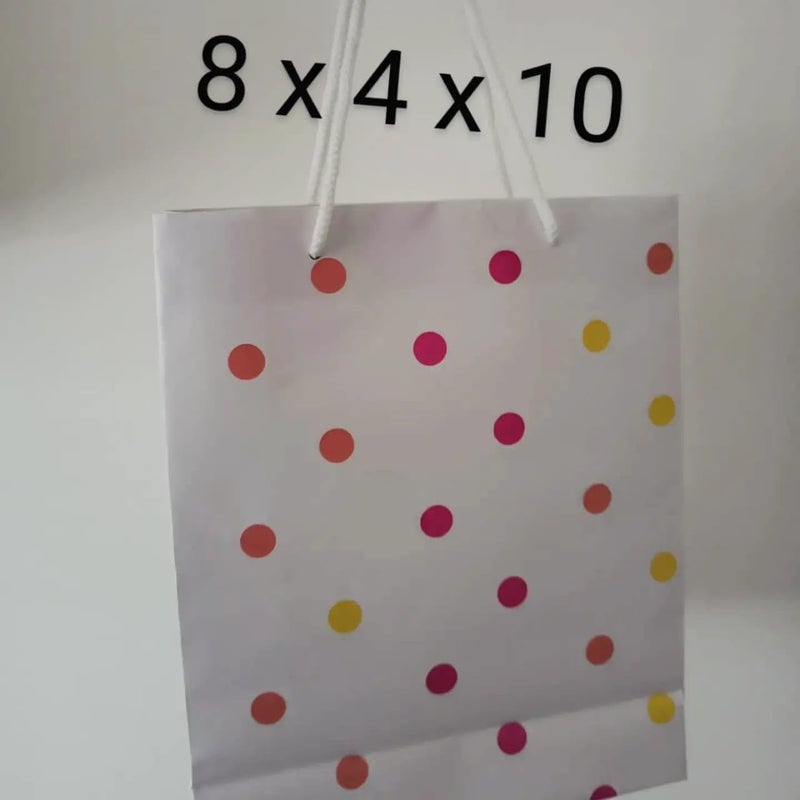 Amit Marketing Paper Carry Bag with Handle - 8X4X10 Inch I Polka Dot Pattern High Stiffness Paper Bags I Ideal for Return Gifting Shopping Diwali Corporate Event Weddings Birthday Party Festival (50 Pcs) - Image 2