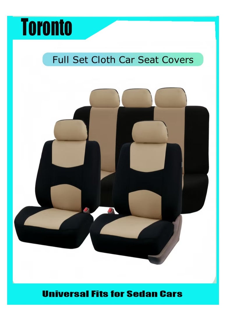 TORONTO Universal Car Seat Covers – Full Set, Automotive Seat Protectors for Cars, Trucks, SUVs – Waterproof, Anti-Slip, Durable, Breathable, Leather & Fabric Compatible - Image 1
