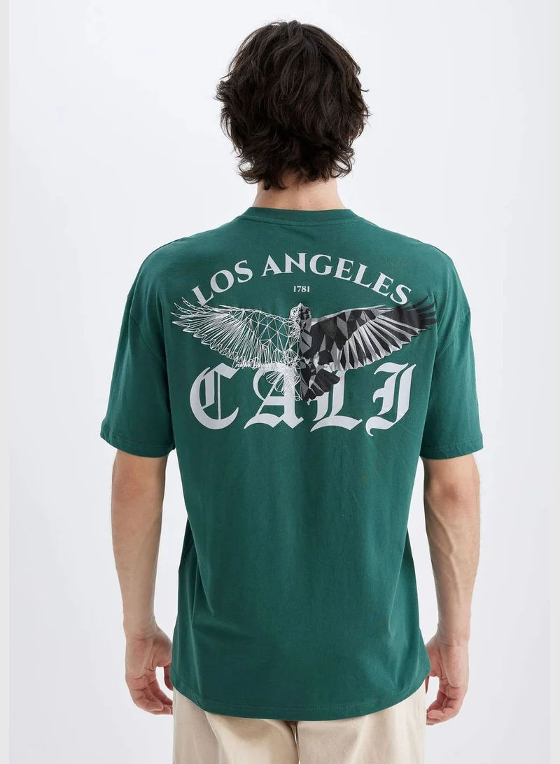 DeFacto Comfort Fit Crew Neck Printed T-Shirt