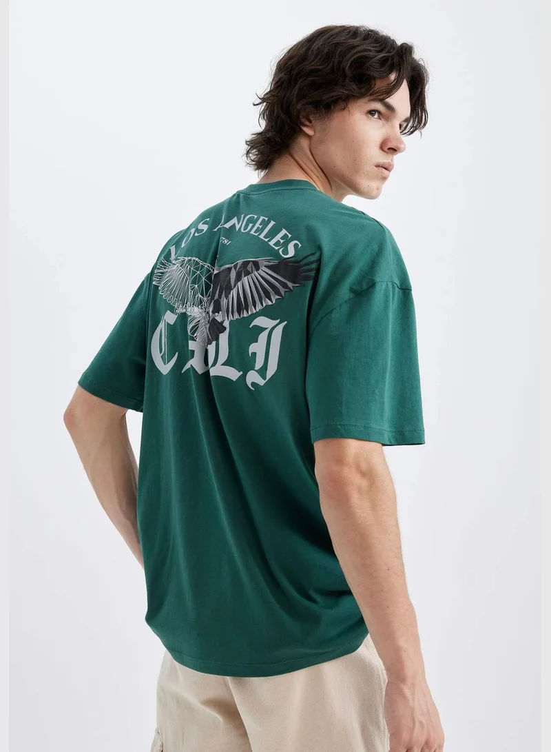 DeFacto Comfort Fit Crew Neck Printed T-Shirt