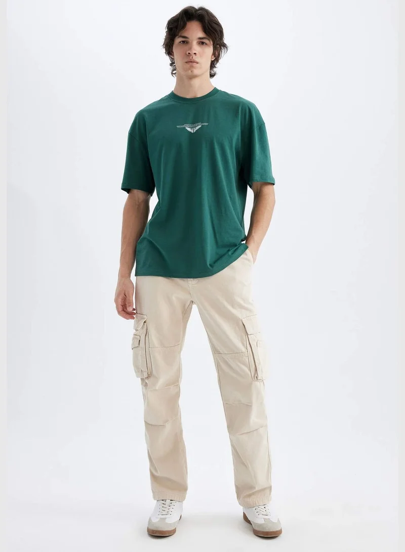 DeFacto Comfort Fit Crew Neck Printed T-Shirt