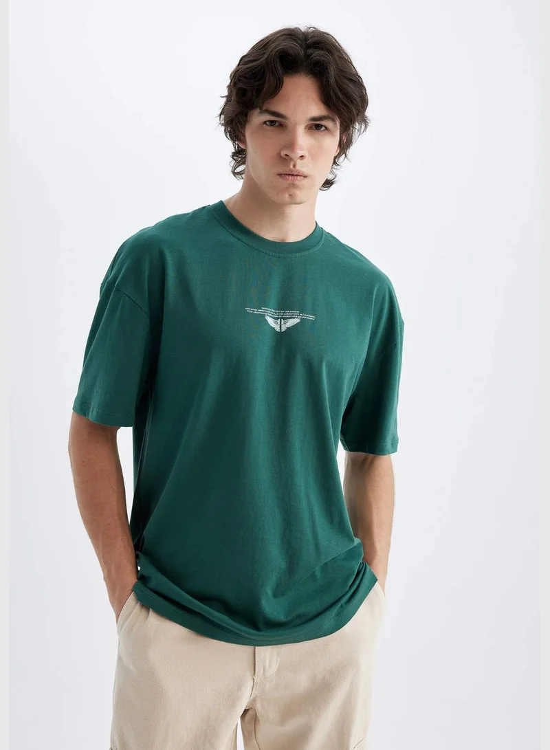 DeFacto Comfort Fit Crew Neck Printed T-Shirt
