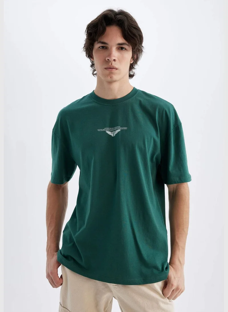 DeFacto Comfort Fit Crew Neck Printed T-Shirt