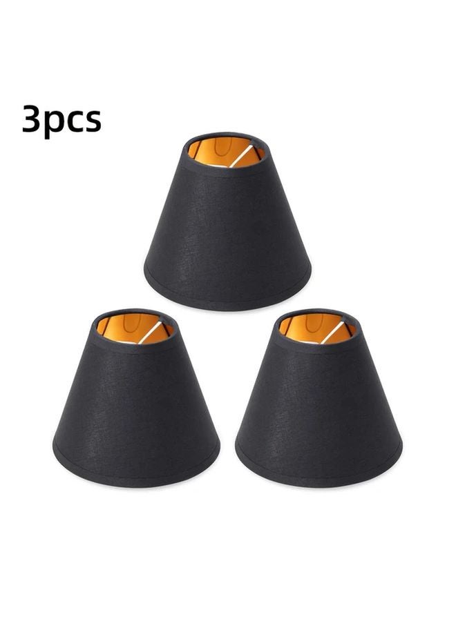 3pcs Black Linen Barrel Lampshade Set For Floor Table And Ceiling Lights - Image 2