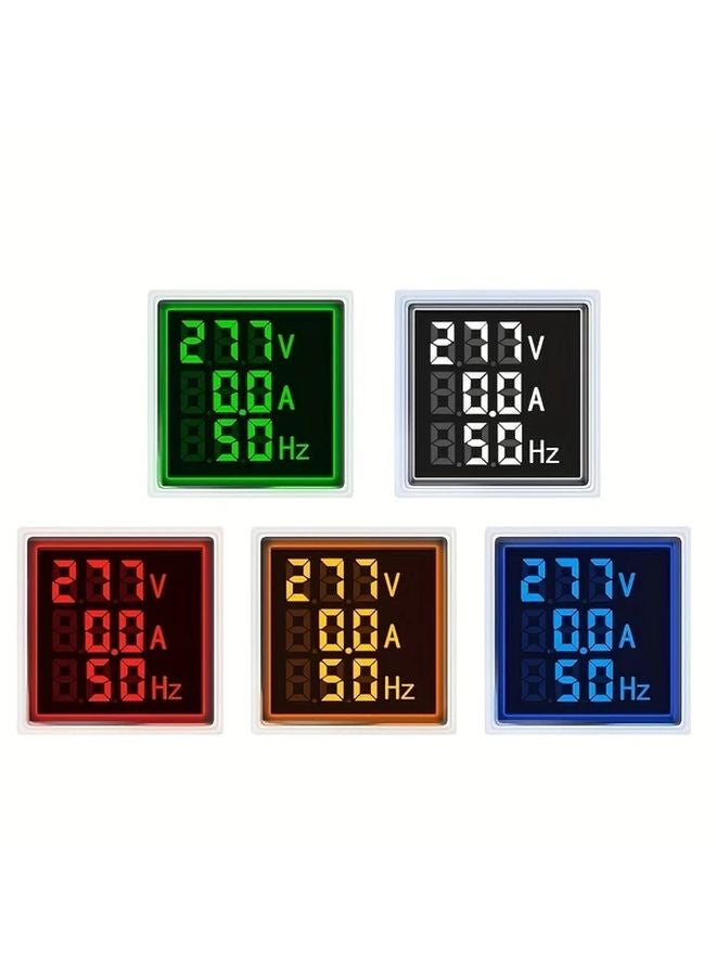 مقياس التردد مربع أبيض LED رقمي للجهد والتيار AC20 500V هيرتز - Image 4