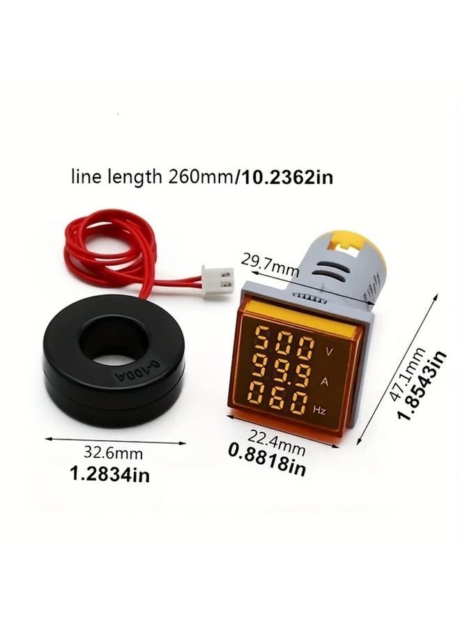 مقياس التردد مربع أبيض LED رقمي للجهد والتيار AC20 500V هيرتز - Image 3