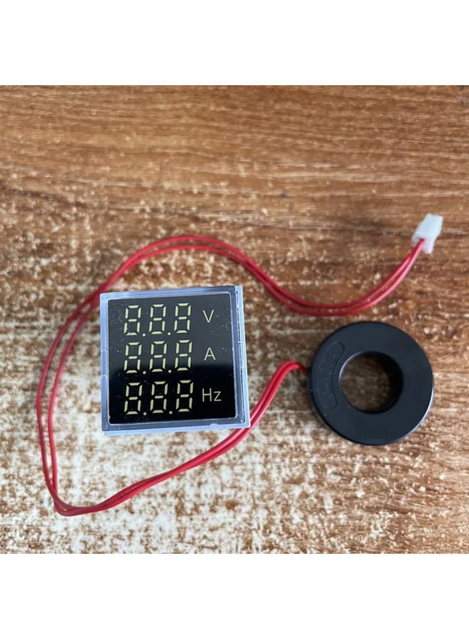 مقياس التردد مربع أبيض LED رقمي للجهد والتيار AC20 500V هيرتز - Image 1