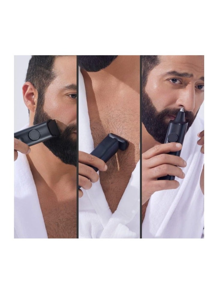 شاومي آلة تشذيب احترافية متعددة الوظائف للرجال – لتشذيب الشعر، اللحية، الجسم، الأنف والأذن – مشط اللحية، شحن سريع، وقت تشغيل 90 دقيقة - Image 5