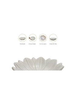 R&M RM 9inch Round Marble Leafy Bowl Urli with 3inch Floating Turtle | Marble Flower Bowl | Marble Floating Turtle Bowl | Marble Candle Bowl  - Image 4
