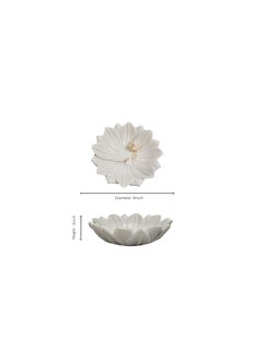 R&M RM 9inch Round Marble Leafy Bowl Urli with 3inch Floating Turtle | Marble Flower Bowl | Marble Floating Turtle Bowl | Marble Candle Bowl  - Image 3