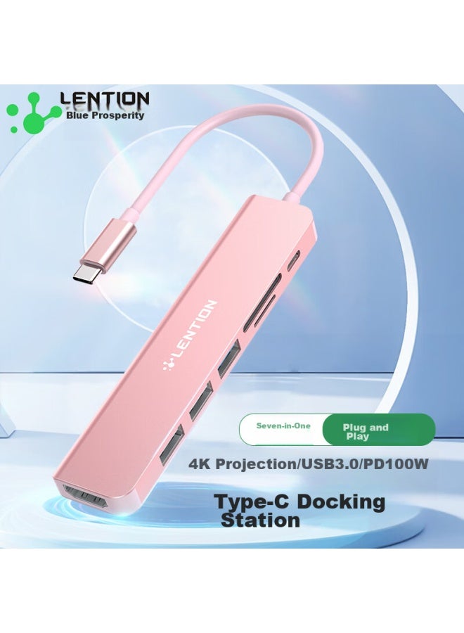 Lention Compatible With Apple Laptops, Type-c Expansion Dock, Usb 3.0 Hub, Hdmi 4k Screen Mirroring Converter, Splitter Adapter, Sd/tf Card Reader - Image 1