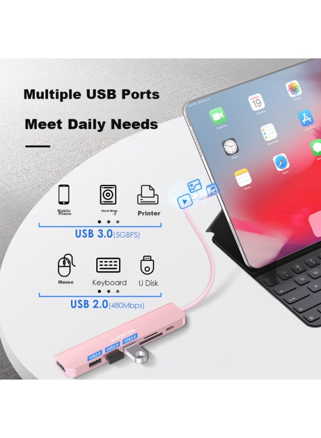 Lention Compatible With Apple Laptops, Type-c Expansion Dock, Usb 3.0 Hub, Hdmi 4k Screen Mirroring Converter, Splitter Adapter, Sd/tf Card Reader - Image 3