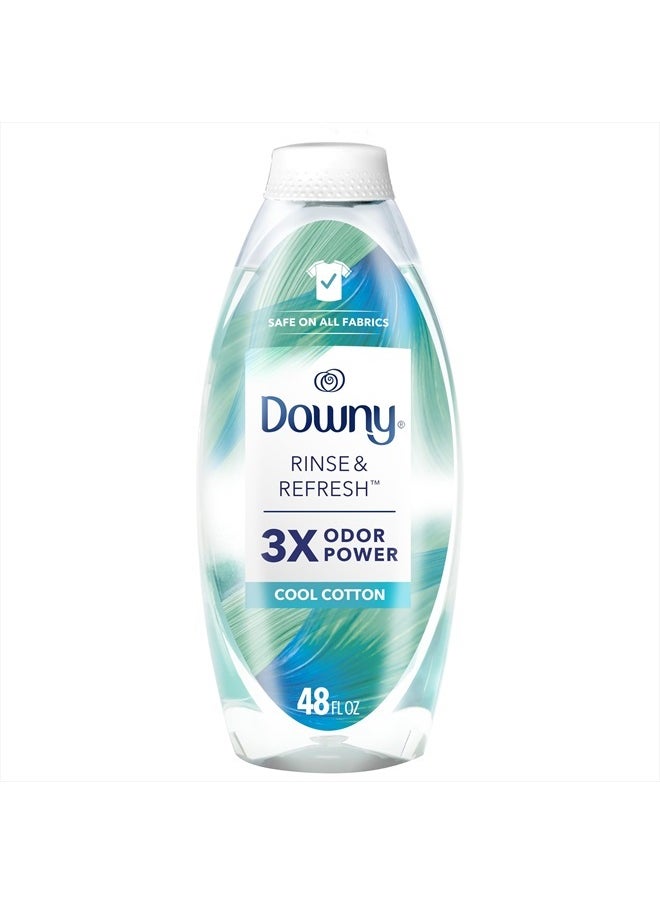 Downy Rinse & Refresh Laundry Odor Remover And Fabric Softener, Cool Cotton, 48 Fl Oz, HE Compatible Laundry Sanitizer, Safe On All Fabrics  - Image 1
