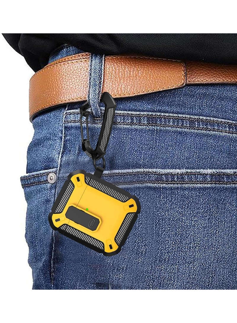 Compatibility With AirPods 2nd Generation Case Cover, AirPods 2 Case with Lock Gen 2 Hard Shell Rugged Shockproof Protective Cover with Keychain (Yellow) - Image 3