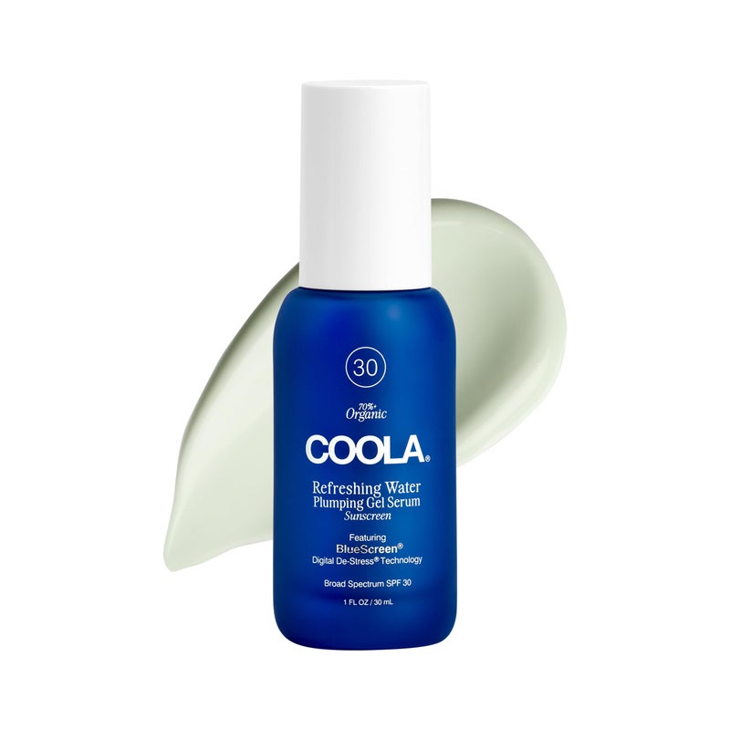 COOLA Refreshing Water Plumping Gel with SPF 30, Dermatologist Tested Face Sunscreen with Hyaluronic Acid, Organic Aloe, and Coconut Water, 1 Fl Oz - Image 1