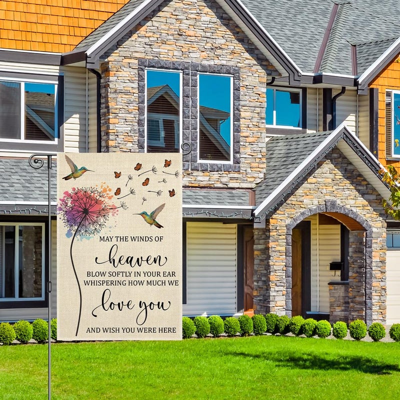 Perfectinsoy May The Winds Of Heaven Blow Softly Garden Flag, Remembrance Sympathy Garden Decor, Serene Outdoor Decor for Yard Farmhouse Patio Porch Cemetery, Compassion Gifts for Families Friends - Image 4