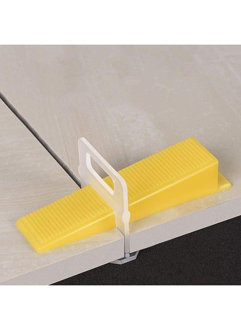 Grasse Tile Leveling System 3 MM SET 200 Pcs Tile Leveling System Wall Floor Spacer Tile Levelling Tool 200 Clips 200 Wedges 3 mm Wedge and Clips set 200