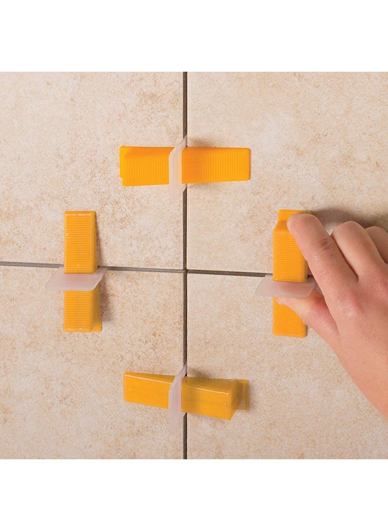 Grasse Grasse Tile Leveling System 3 MM SET 200 Pcs Tile Leveling System Wall Floor Spacer Tile Levelling Tool 200 Clips 200 Wedges 3 mm Wedge and Clips set 200  - Image 3