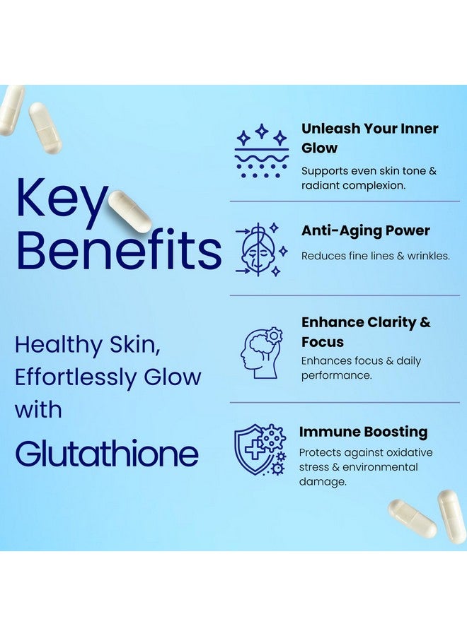 Relumins Advance Nutrition Gluta 1000 - Reduced L-Glutathione, Alpha Lipoic Acid & Rose HIPS - Antioxidant Support for Skin & Overall Wellness - 30 Veg Capsules x 3 Bottles (45-Day Supply) - Image 2