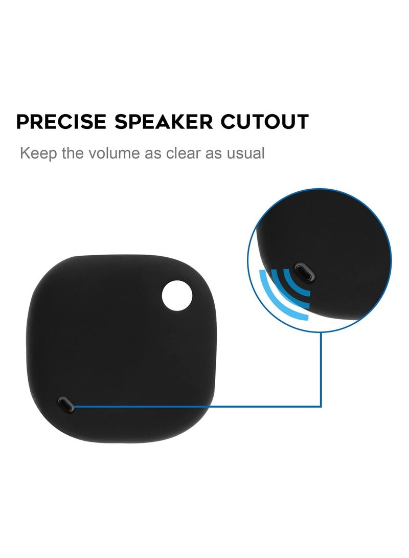 2 Pcs Silicone Case Compatible for Samsung Galaxy SmartTag with Keychain, Anti-Scratch Lightweight Soft Protective Sleeve Skin Cover for Galaxy SmartTag, Navy and Black - Image 2