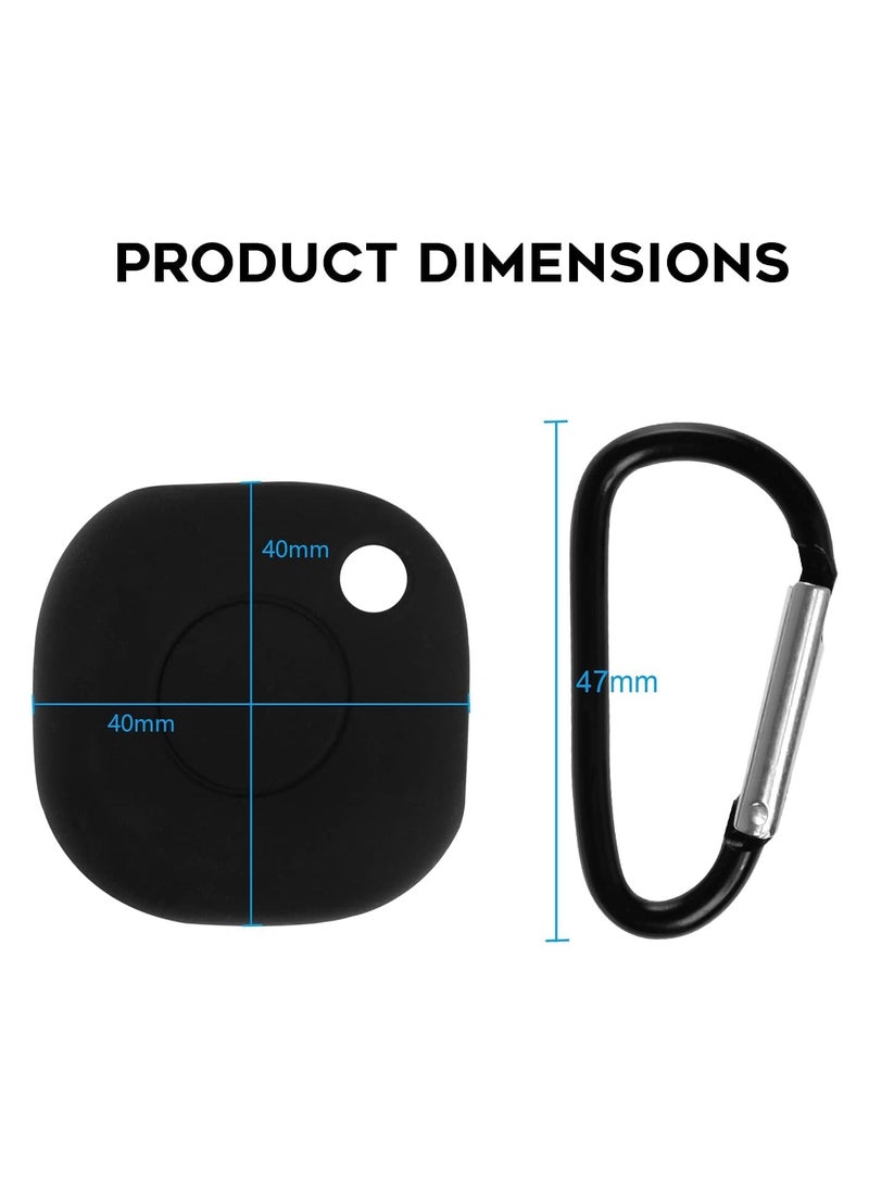 2 Pcs Silicone Case Compatible for Samsung Galaxy SmartTag with Keychain, Anti-Scratch Lightweight Soft Protective Sleeve Skin Cover for Galaxy SmartTag, Navy and Black - Image 3