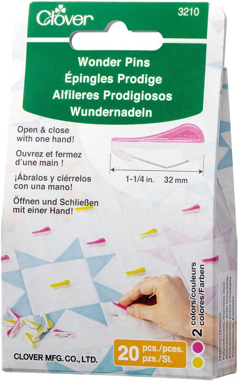 Clover Wonder Sewing Pins, Yellow and Pink - Image 2
