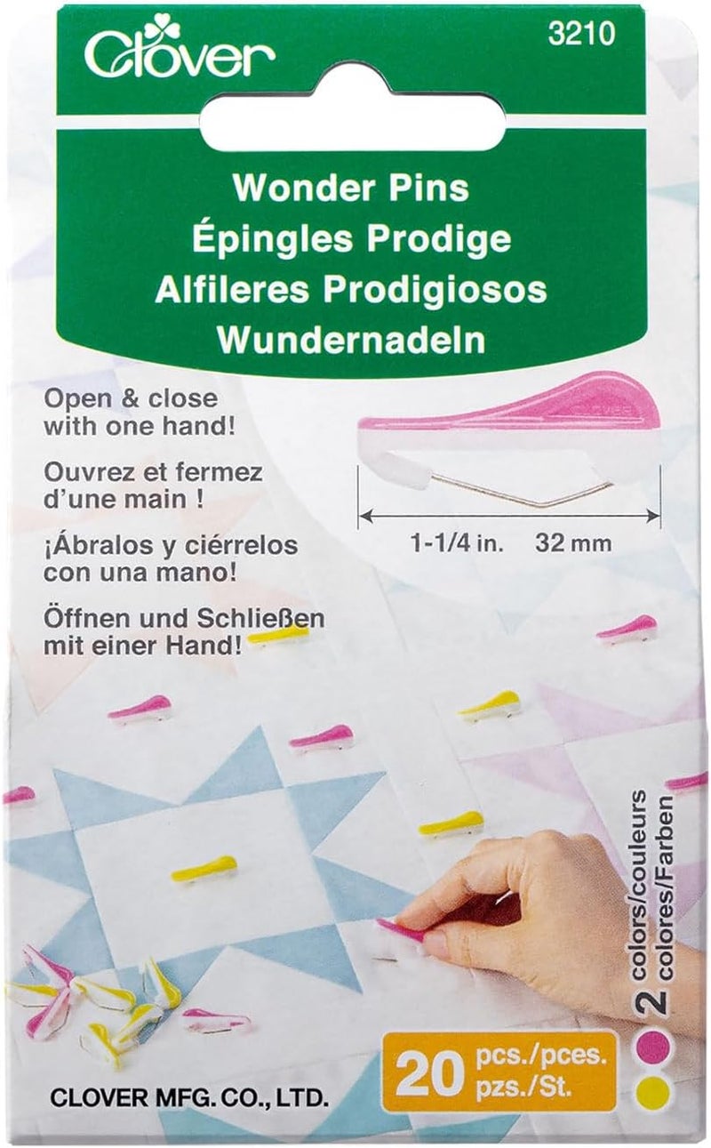Clover Wonder Sewing Pins, Yellow and Pink - Image 1