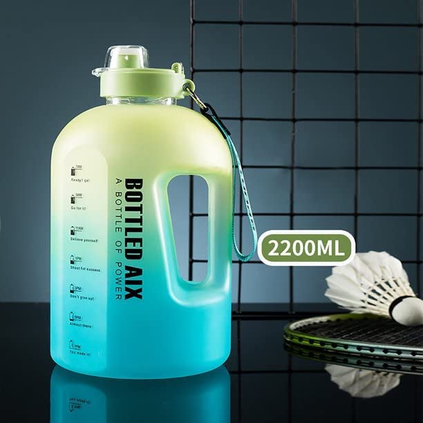 LOOKMINT Motivational Large Water Bottle Sports 22L Water Bottle for Hydration Time Marker Leak Proof Durable BPA Free Drinking Jug For Home Gym Office Workout Camping Green - Image 5