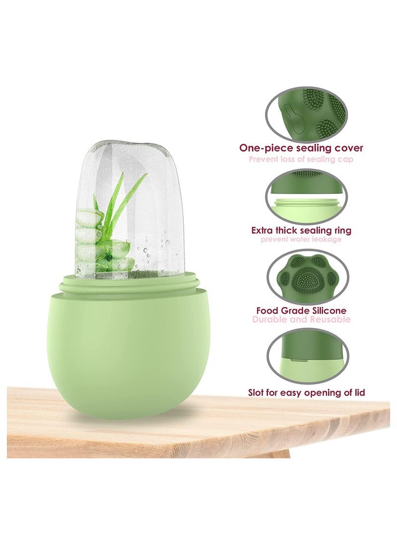 Captaintech Silicone Ice Facial Rollers For Face and Eyes Puffiness Relief with Soft Cleaning Brush - Image 2