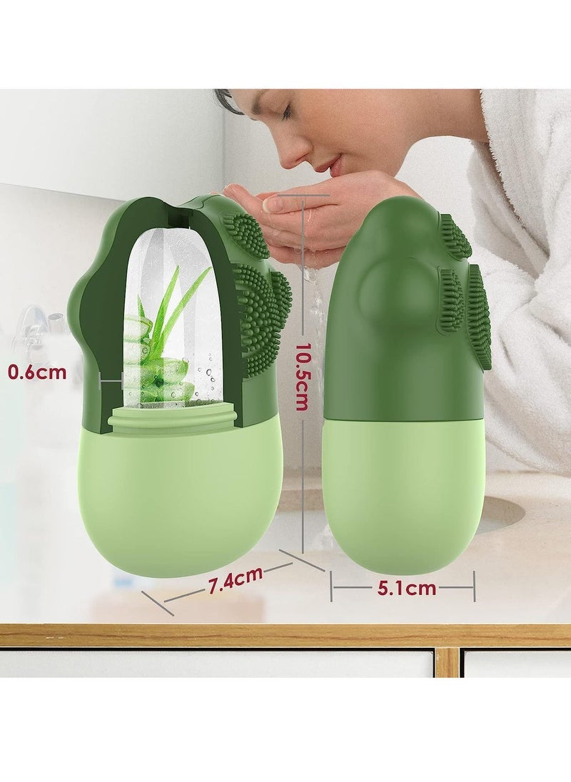 Captaintech Silicone Ice Facial Rollers For Face and Eyes Puffiness Relief with Soft Cleaning Brush - Image 3