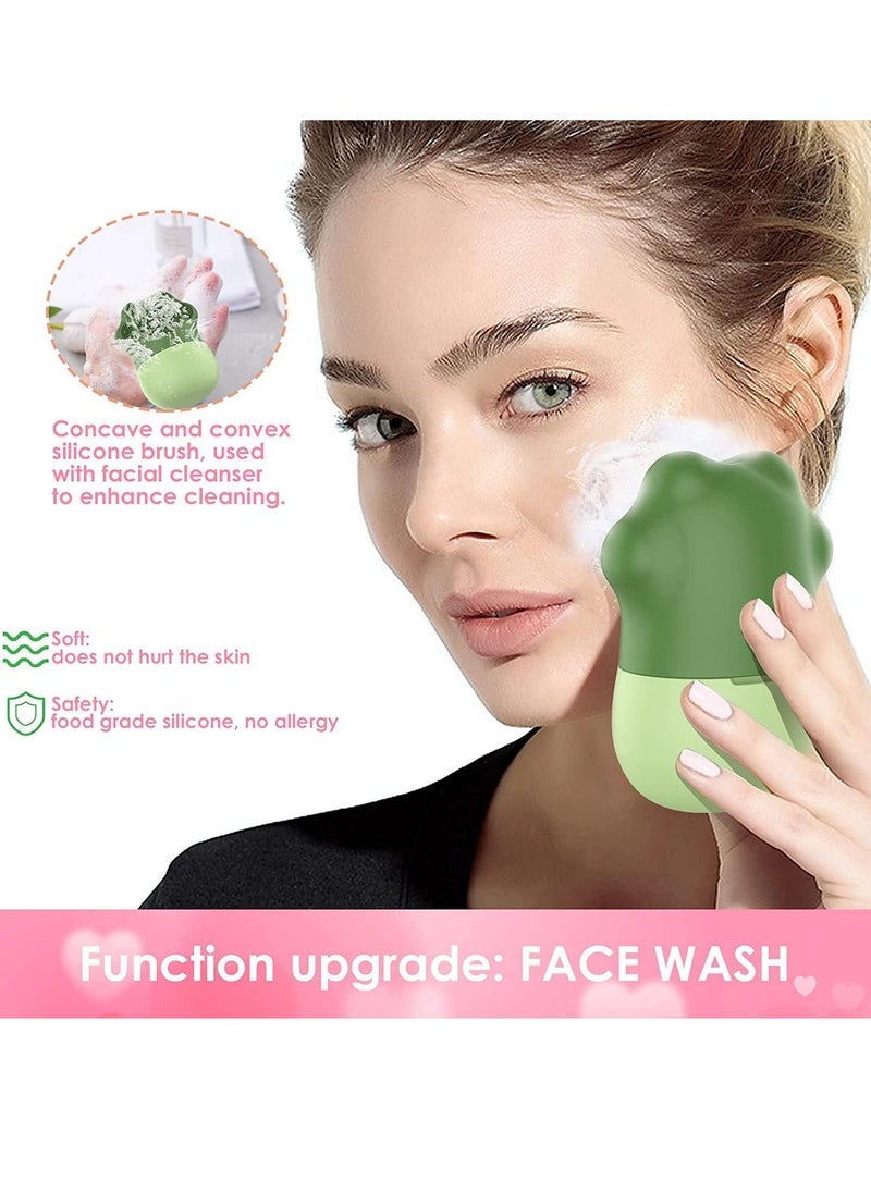 Captaintech Silicone Ice Facial Rollers For Face and Eyes Puffiness Relief with Soft Cleaning Brush - Image 5