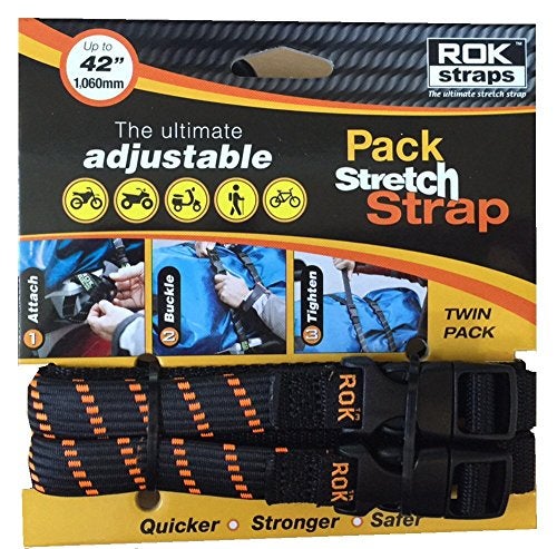 ROK Straps ROK-10306 Black/Orange 12" - 42" Pack Adjustable Stretch Strap - Image 5