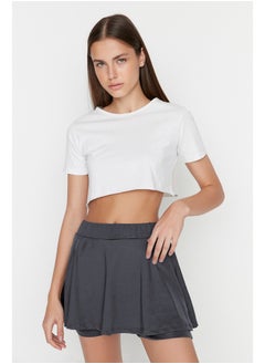 trendyol Anthracite 2 Layer Tennis Knitted Sports Shorts Skirt With Shorts TWOSS22SR00067  - Image 2