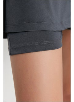 trendyol Anthracite 2 Layer Tennis Knitted Sports Shorts Skirt With Shorts TWOSS22SR00067  - Image 4