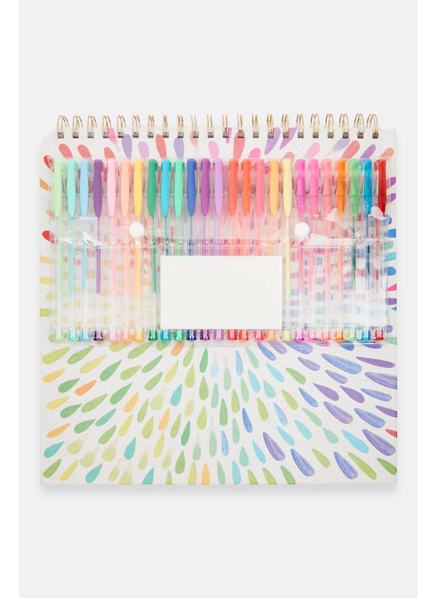 VOTUM Inspire Sketch Book With 25 Gel Pen Set, White Combo  - Image 1