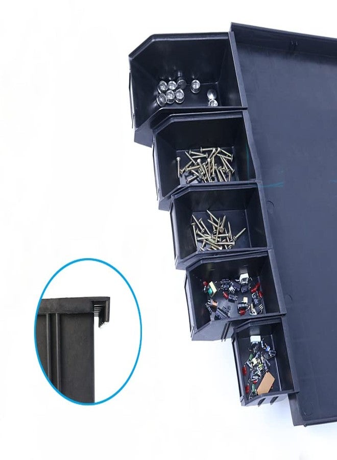 Othmro PP Plastic Stacking Parts Bin Tool Boxes Anti-Static Storage Compartment Stacking Hanging Boxes for Electronic Components Turnover Loading Packaging Storage Black 315x230x35mm - Image 5