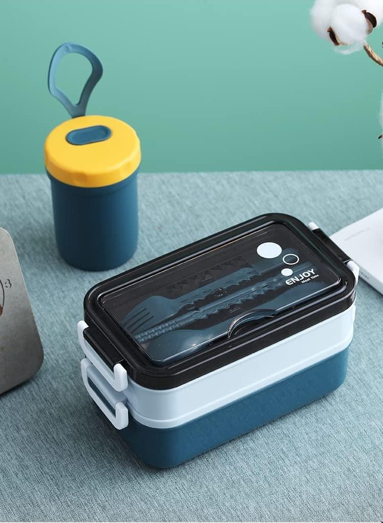 YumLock YumLock Leakproof Lunch Box with 2 Dividers and Cutlery Set., Food Grade Safe Material  - Image 4