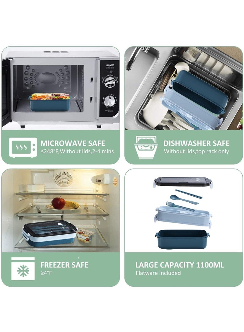 YumLock YumLock Leakproof Lunch Box with 2 Dividers and Cutlery Set., Food Grade Safe Material  - Image 3