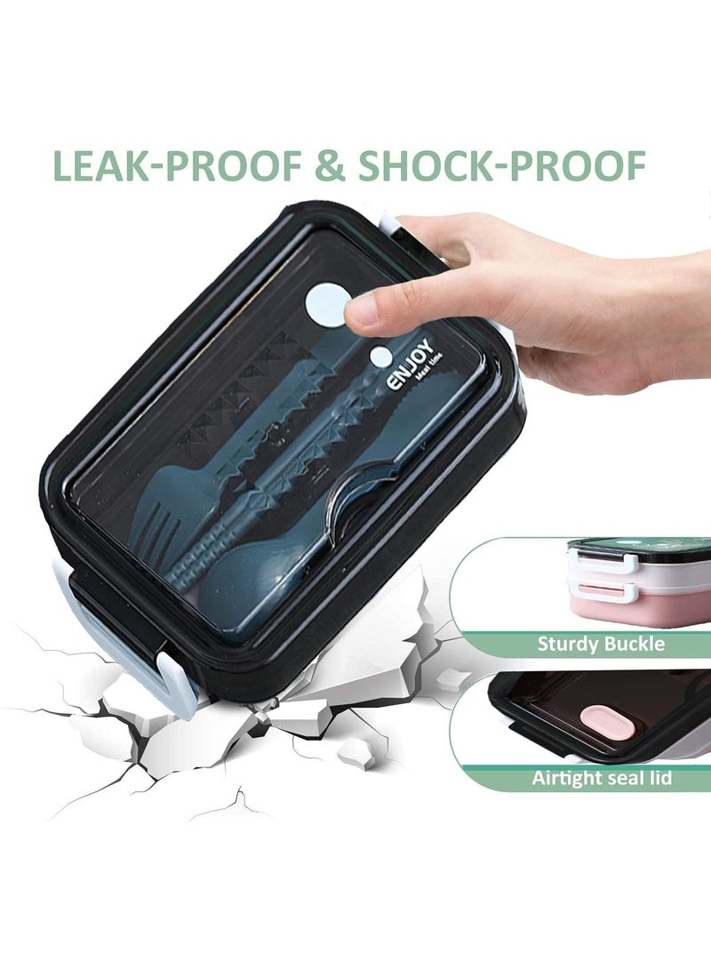 YumLock YumLock Leakproof Lunch Box with 2 Dividers and Cutlery Set., Food Grade Safe Material  - Image 2