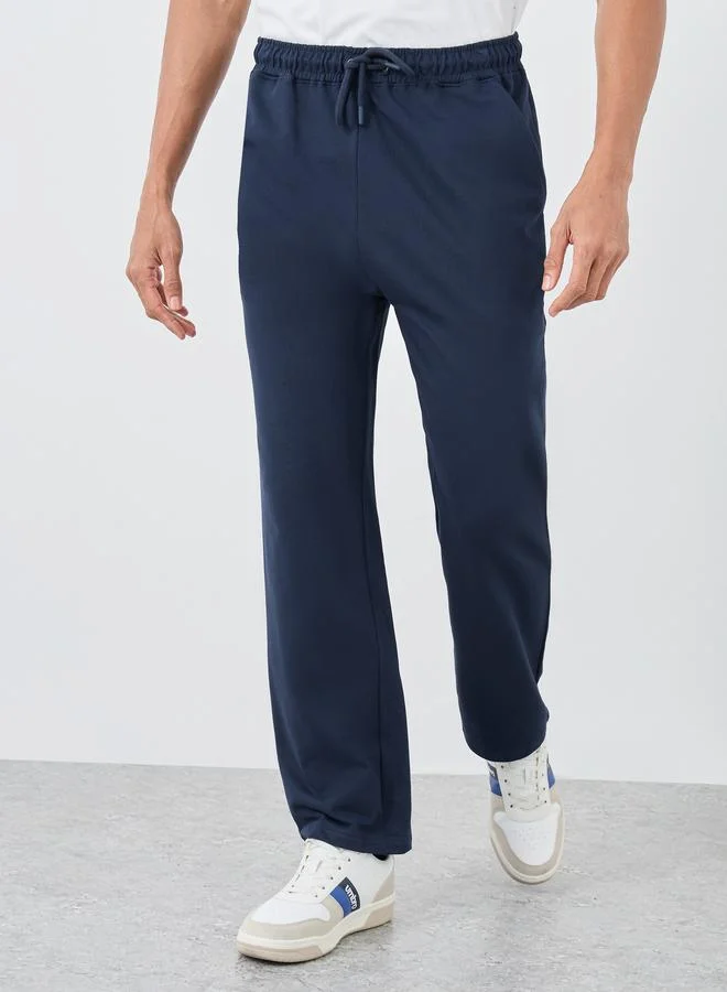 Styli Styli Pack of 2 - Solid Straight Open Hem Terry Joggers