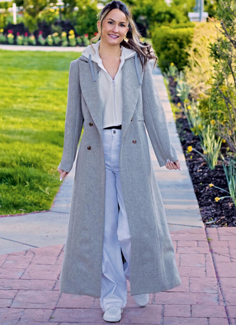Know Me ME2139Y5 Misses' Double Breasted Lined Coat and Hoodie Insert Sewing Pattern Packet by The Stitch Fitz, Design Code ME2139, Sizes 18-20-22-24-26 - Image 3