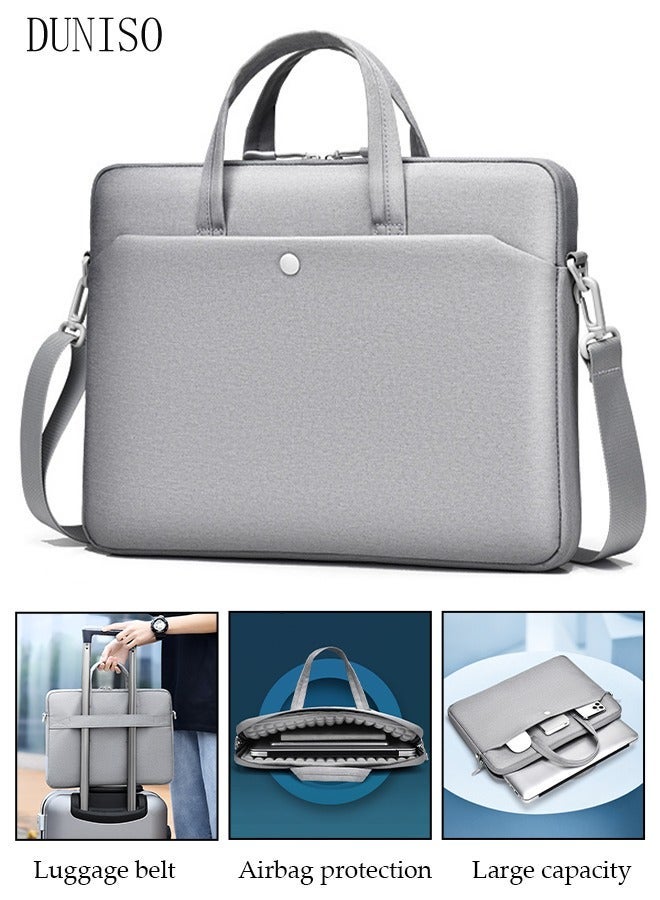 DUNISO 15.6 Inch Laptop Bag with Multi Compartment Lightweight Laptop Hand Bag Crossbody Bag Travel Business Briefcase Water-Resistant Dust-proof Shoulder Messenger Bag for Men and Women Work Office - Image 1