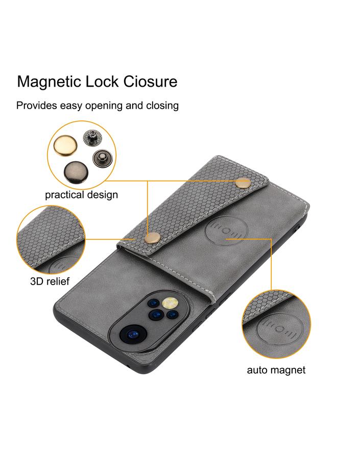 S-TOP Case For Huawei Nova 9 Double Buckle PU + TPU Shockproof Magnetic Phone Case - Image 4