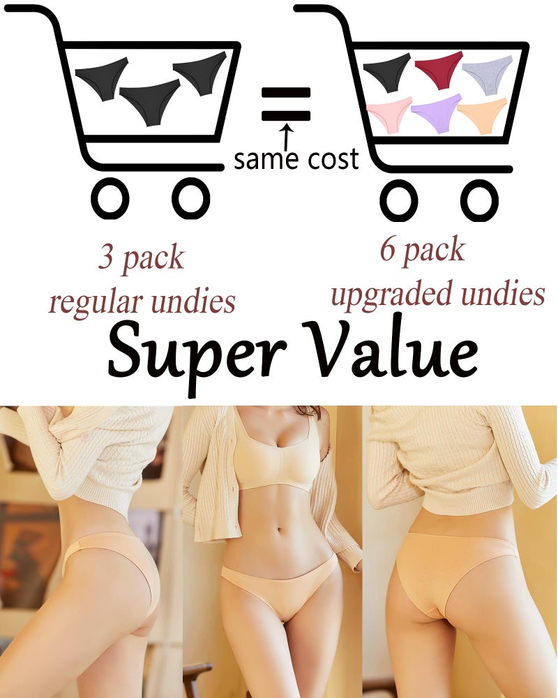 FINETOO 6 Pack Cotton Underwear for Women Cute Low Rise Bikini Panties High Cut Breathable Sexy Womens Cheeky S-XL - Image 4